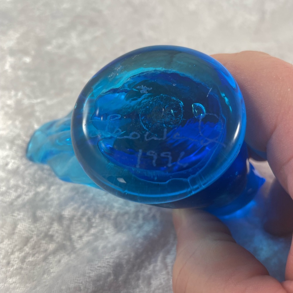 Glass Bluebird of Happiness Figurine Signed by Leo Ward 1996 - Picture 2 of 6
